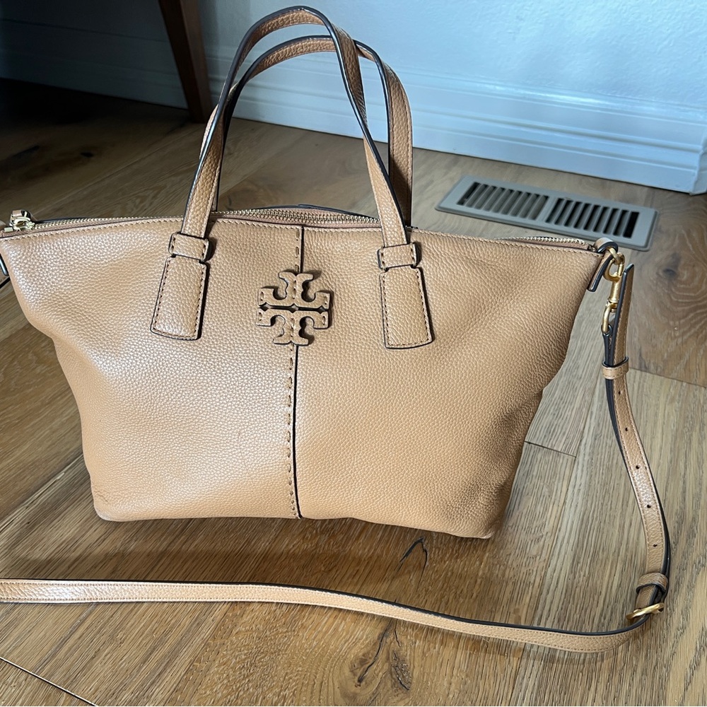Tory Burch Camel Leather Tote